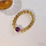 Brazilian Golden Azeztulite Citrine & Amethyst Bracelet | Wealth + Wisdom Dual Energy Gemstone Jewelry