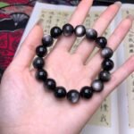 Natural Silver Sheen Obsidian Beaded Bracelet | Root Chakra Crystal for Protection, Grounding & Sleek Style - Image 4