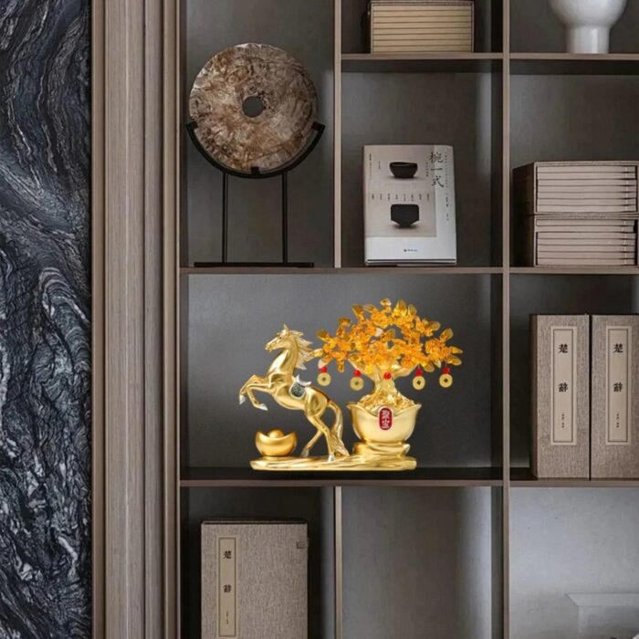 Lucky Horse & Money Tree Bonsai – 2026 Year of the Horse Prosperity Figurine for Good Fortune - Image 4