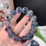 Natural Green-Purple Fluorite Beaded Bracelet | Chakra Balance Gem for Mental Clarity & Mystical Two-Tone Style - Image 5
