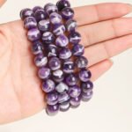 Natural "Lavender Layered" Chevron Amethyst Beaded Bracelet | Third Eye Chakra Crystal for Spiritual Clarity & Dreamy Purple Elegance - Image 7