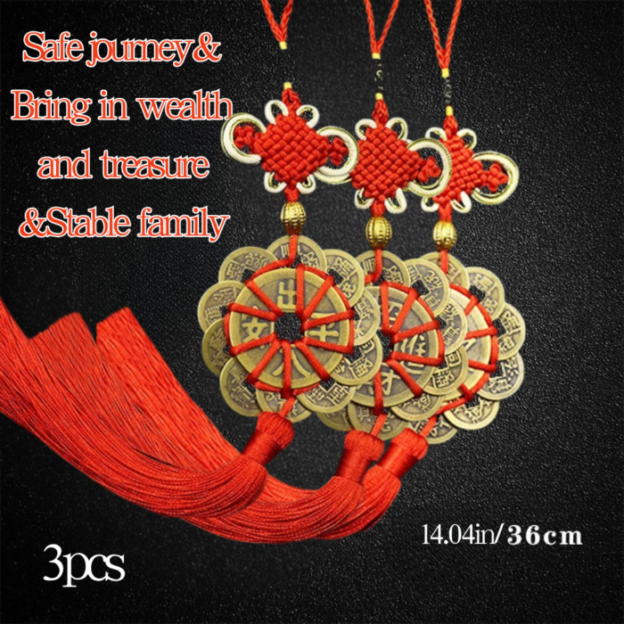 Traditional Chinese Feng Shui Hanging - Handwoven Plum Blossom & Ten Emperors Copper Coins for Wealth, Luck & Protection - Image 10