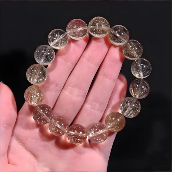 Venus Rutilated Quartz Beaded Bracelet | Solar Plexus Chakra Crystal for Abundance, Confidence & Success - Image 7