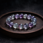Natural Green-Purple Fluorite Beaded Bracelet | Chakra Balance Gem for Mental Clarity & Mystical Two-Tone Style - Image 2