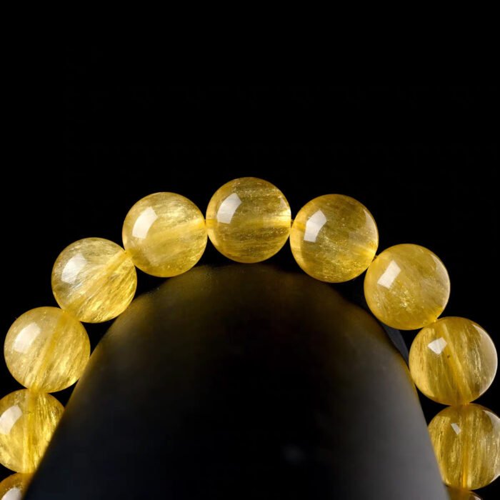 Natural Golden Silk Fluorite Beaded Bracelet | Solar Plexus Chakra Gem for Confidence, Creativity & Radiant Energy - Image 5