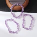 Natural Raw Lavender Quartz Chip Bracelet | Crown Chakra Gem for Calm & Boho Minimalist Style - Image 6