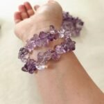 Natural Raw Lavender Quartz Chip Bracelet | Crown Chakra Gem for Calm & Boho Minimalist Style - Image 3
