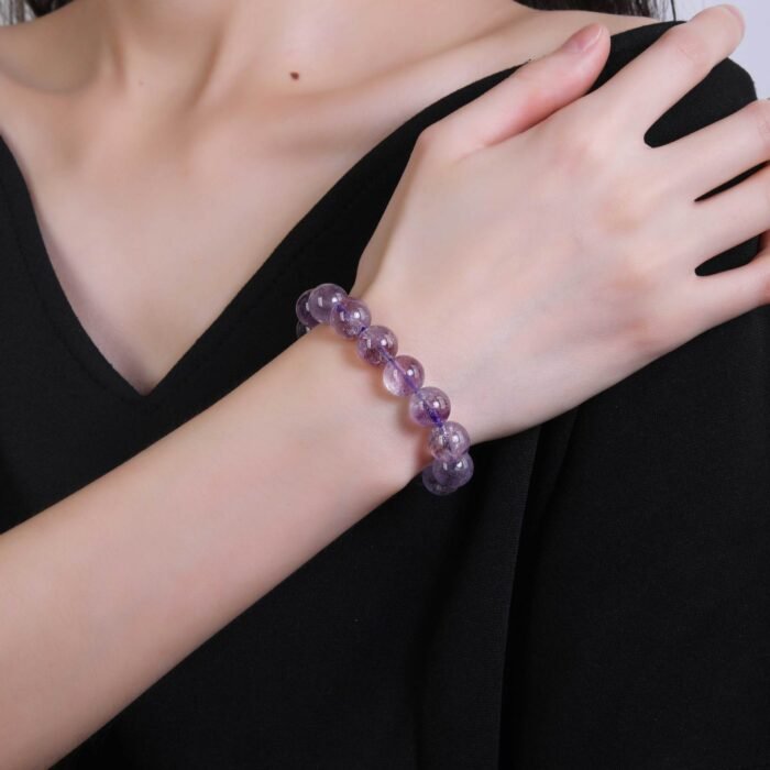 Natural Purple Aurora "Nine Purple" Quartz Beaded Bracelet | Luck & Transformation Crystal for Iridescent Purple Style - Image 3