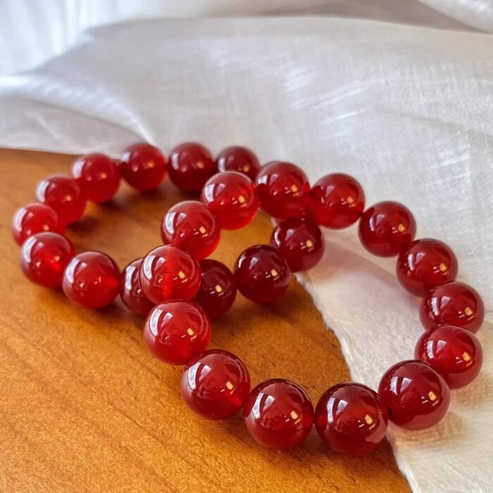 Natural Red Carnelian Agate Beaded Bracelet | Root Chakra Gem for Vitality, Courage & Bold Warmth - Image 6