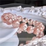 Pink Fireworks Quartz Beaded Bracelet | Sparkling Heart Chakra Crystal for Joy, Positivity & Inner Glow - Image 5
