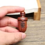 Thunderstruck jujube wood purple wisteria amulet with a small sword pendant, a Taoist ritual tool as a personal accessory old material with a dark color finely carved by hand. - Image 4