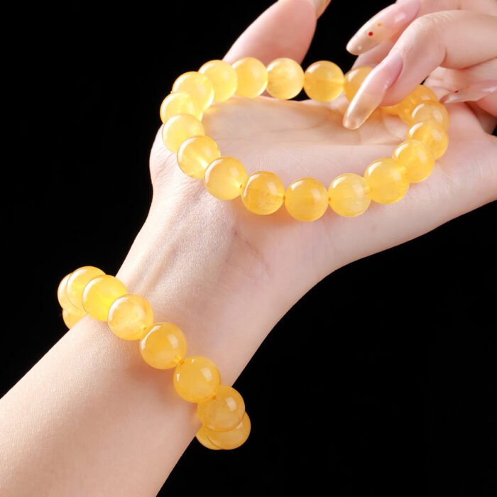 Natural Golden Silk Fluorite Beaded Bracelet | Solar Plexus Chakra Gem for Confidence, Creativity & Radiant Energy - Image 4