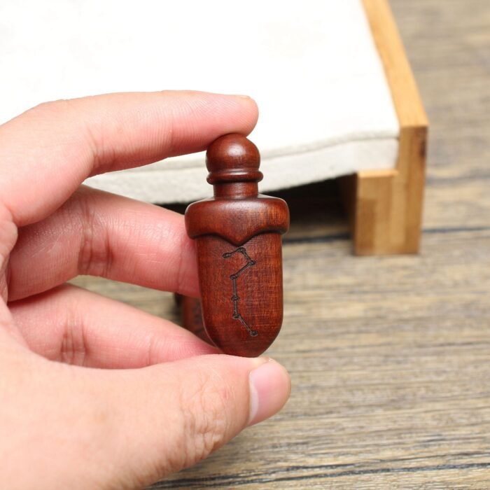 Thunderstruck jujube wood purple wisteria amulet with a small sword pendant, a Taoist ritual tool as a personal accessory old material with a dark color finely carved by hand. - Image 5