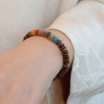 Dopamine Volcanic Stone + Tiger Eye Slice "Money String" Bracelet | Copper Gold Accents – Grounding Boho Statement Piece - Image 3