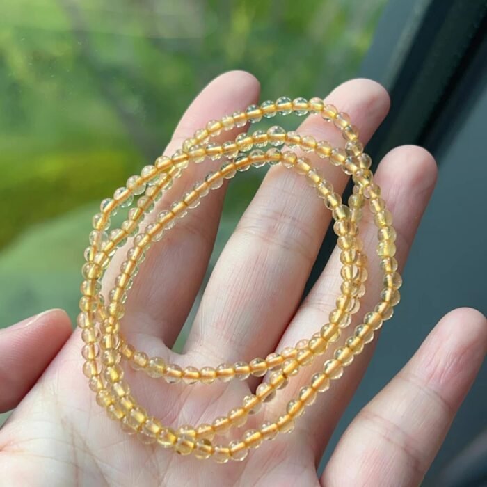 Natural Mini Golden Tower Quartz Wrap Bracelet (3 Loops) | Solar Plexus Gem for Abundance & Dainty Layered Style - Image 5