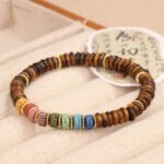 Dopamine Volcanic Stone + Tiger Eye Slice "Money String" Bracelet | Copper Gold Accents – Grounding Boho Statement Piece - Image 5