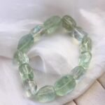 Natural Green Azeztulite Freeform Faceted Bracelet | High-Vibe Heart Chakra Gem for Clarity & Earthy Glow
