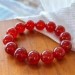 Natural Red Carnelian Agate Beaded Bracelet | Root Chakra Gem for Vitality, Courage & Bold Warmth - Image 5