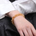 Natural Intense Golden Azeztulite Beaded Bracelet | Solar Plexus Gem for High Vibrations & Abundance - Image 4