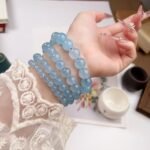 Natural Aquamarine Beaded Bracelet | Throat Chakra Crystal for Calm, Clarity & Sea-Inspired Protection - Image 3