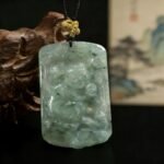 Hand-Carved Icy Green Jade Monkey Pendant | Symbol of Good Fortune & Wisdom | Artisanal Chinese Gemstone Jewelry