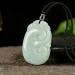 Natural Green Jade Ruyi Pendant – "As You Wish" Lucky Charm, Grade A Jade Good Fortune Amulet (Unisex)