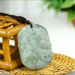 Icy Translucent Jade Landscape Pendant: Hand-Carved Mountain & Water Amulet for Prosperity, Serenity & Career Success - Image 4