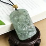 Hand-Carved Icy Green Jade Monkey Pendant | Symbol of Good Fortune & Wisdom | Artisanal Chinese Gemstone Jewelry - Image 5