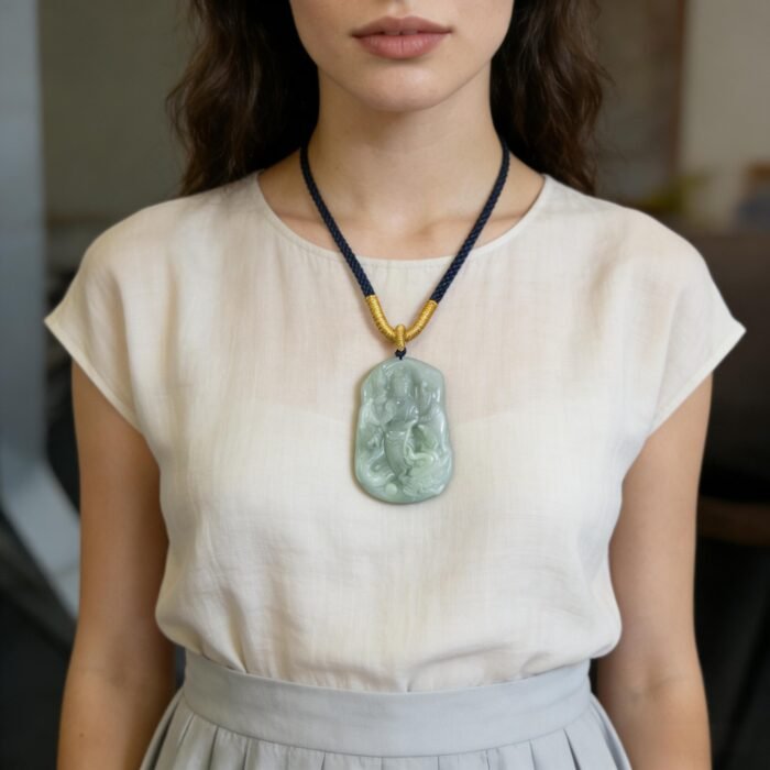 Thousand-Hand Guanyin Natural Type-A Jade Pendant Necklace | Compassion & Protection Amulet for Spiritual Balance - Image 6