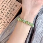 Apple Green Prehnite Beaded Bracelet | Heart Chakra Crystal for Abundance, Calm & Growth - Image 3