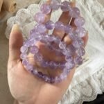 Lavender Amethyst Beaded Bracelet | Third Eye Chakra Crystal for Calm, Intuition & Spiritual Clarity - Image 7
