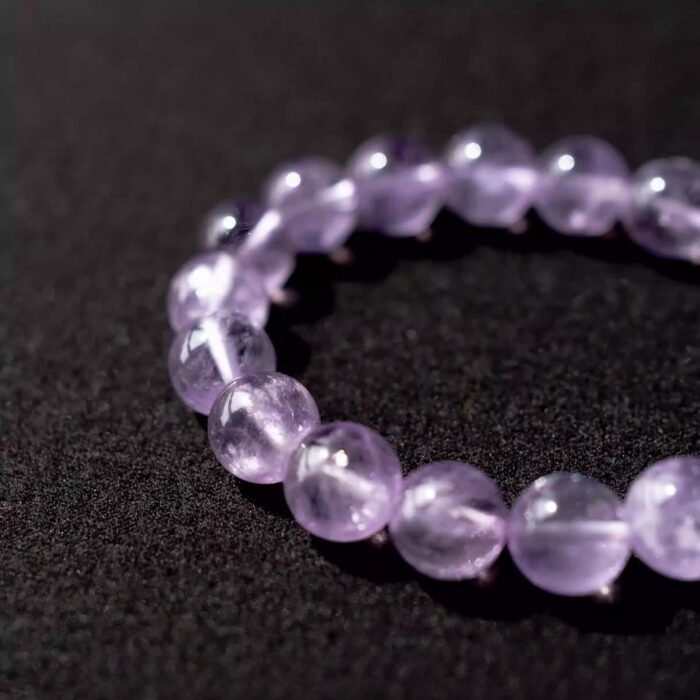 Lavender Amethyst Beaded Bracelet | Third Eye Chakra Crystal for Calm, Intuition & Spiritual Clarity - Image 2