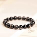 Natural Gold Sheen Obsidian Beaded Bracelet | Root Chakra Crystal for Protection, Abundance & Bold Luminous Style