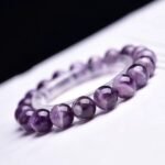 Natural "Lavender Layered" Chevron Amethyst Beaded Bracelet | Third Eye Chakra Crystal for Spiritual Clarity & Dreamy Purple Elegance - Image 4