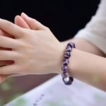 Natural "Lavender Layered" Chevron Amethyst Beaded Bracelet | Third Eye Chakra Crystal for Spiritual Clarity & Dreamy Purple Elegance - Image 3