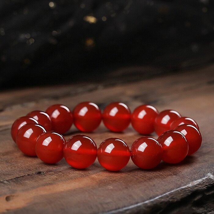 Natural Red Carnelian Agate Beaded Bracelet | Root Chakra Gem for Vitality, Courage & Bold Warmth - Image 2