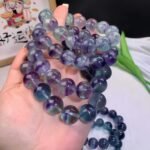 Natural Green-Purple Fluorite Beaded Bracelet | Chakra Balance Gem for Mental Clarity & Mystical Two-Tone Style - Image 6
