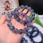 Natural Green-Purple Fluorite Beaded Bracelet | Chakra Balance Gem for Mental Clarity & Mystical Two-Tone Style - Image 7