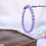 Natural Lavender Quartz Beaded Bracelet | Crown Chakra Gem for Calm, Clarity & Dreamy Purple Style