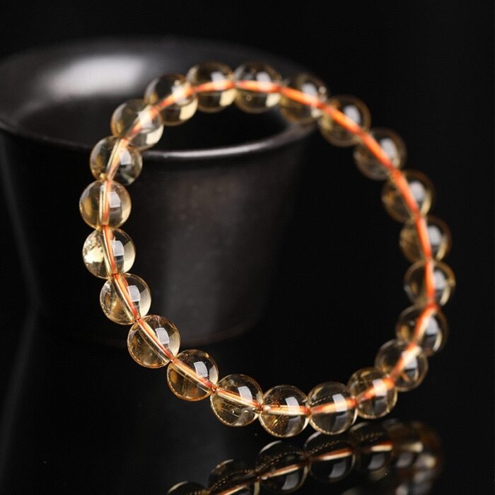 Natural Intense Golden Azeztulite Beaded Bracelet | Solar Plexus Gem for High Vibrations & Abundance - Image 5