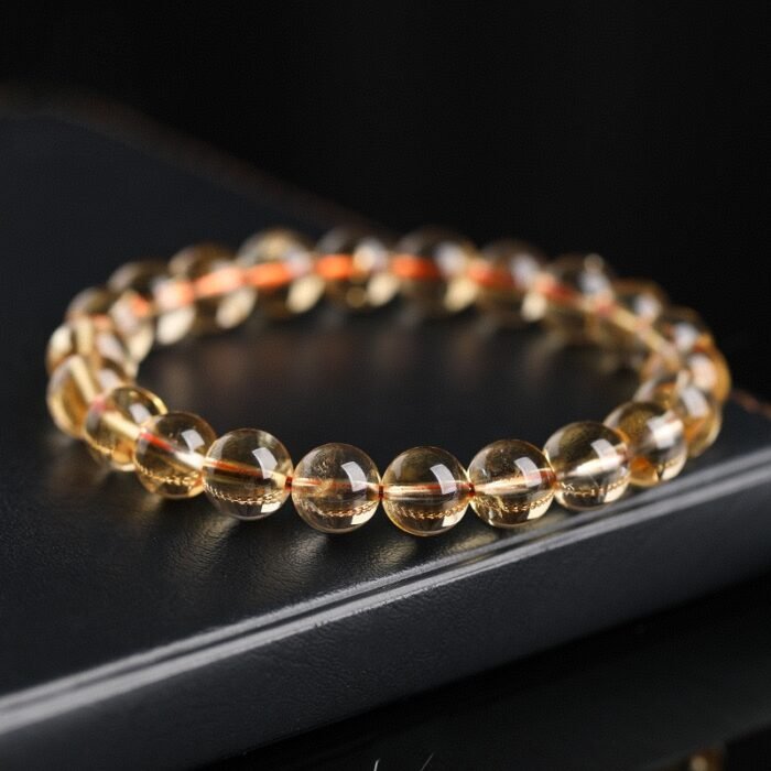 Natural Intense Golden Azeztulite Beaded Bracelet | Solar Plexus Gem for High Vibrations & Abundance - Image 6