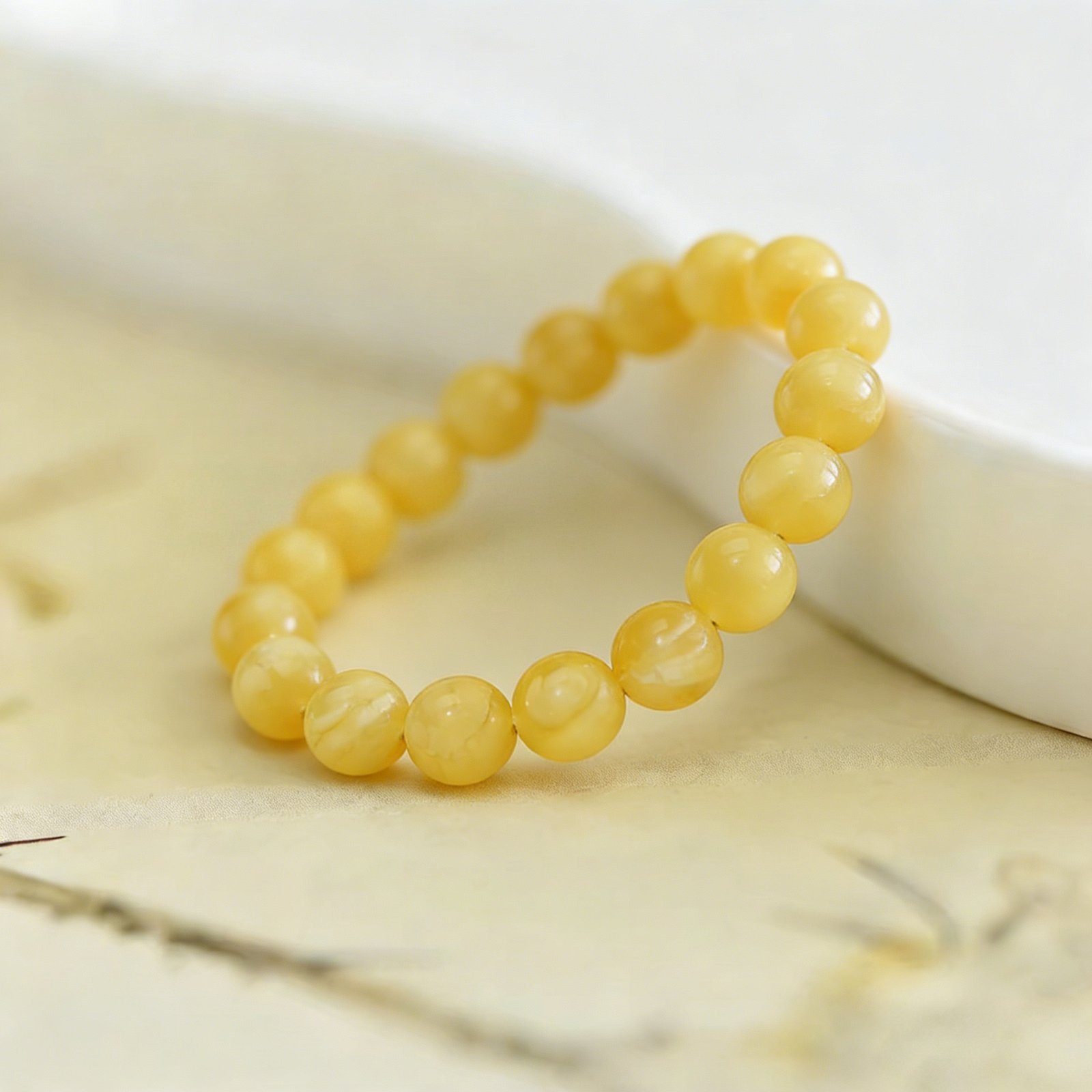 微信图片_20260122161821_487_2 Natural Butterscotch Amber Beeswax Bracelet | Solar Plexus Gem for Warmth & Grounding Energy - Image 1