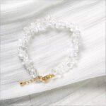 Natural Clear Quartz Chip Bracelet | Raw Crystal Energy Bracelet | Gold-Filled Adjustable Chain | Healing Gemstone Jewelry for Women