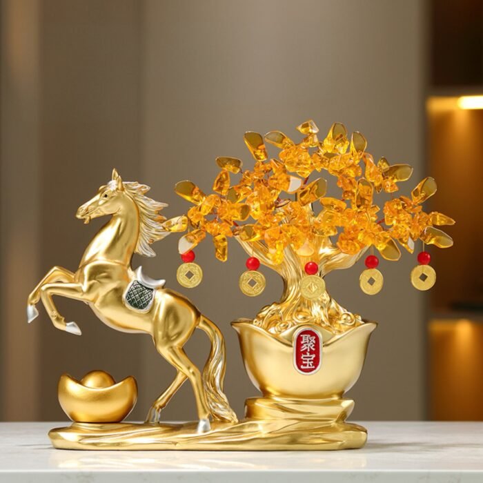 Lucky Horse & Money Tree Bonsai – 2026 Year of the Horse Prosperity Figurine for Good Fortune - Image 7