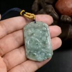 Hand-Carved Icy Green Jade Monkey Pendant | Symbol of Good Fortune & Wisdom | Artisanal Chinese Gemstone Jewelry - Image 2