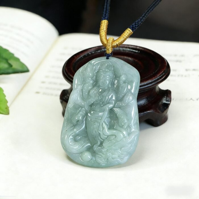Thousand-Hand Guanyin Natural Type-A Jade Pendant Necklace | Compassion & Protection Amulet for Spiritual Balance - Image 3
