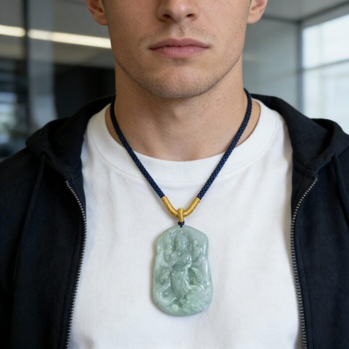 Thousand-Hand Guanyin Natural Type-A Jade Pendant Necklace | Compassion & Protection Amulet for Spiritual Balance - Image 7