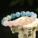 Natural Pastel Gradient Morganite Bracelet | Heart Chakra Healing & Love Attraction Jewelry - Image 2