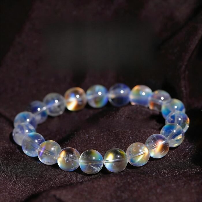 Madagascar Rainbow Moonstone Bracelet | Intuition, Emotional Healing & Feminine Balance Gemstone Jewelry - Image 6