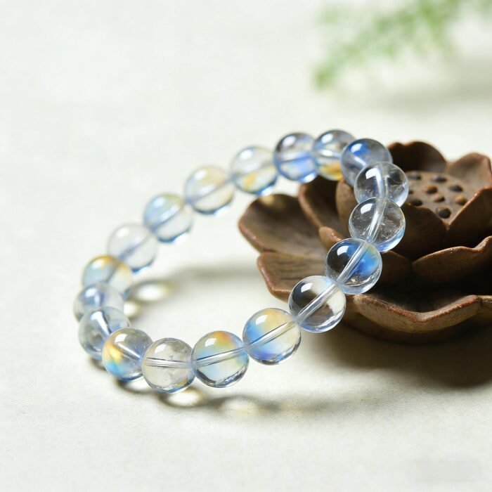 Madagascar Rainbow Moonstone Bracelet | Intuition, Emotional Healing & Feminine Balance Gemstone Jewelry - Image 1